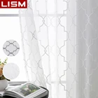 Вышитые геометрические прозрачные фотообои LISM для гостиной, спальни, кухни, отделка окна, вуаль, занавески, Декор