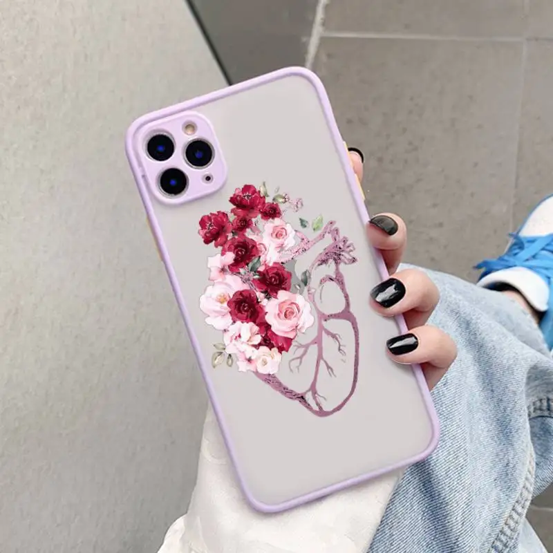 Medical Human Organs Heart Meridian Kidney Art Phone Case for iPhone 7 8 Plus X XR XS 11 12 pro MAX Hard PC TPU Back Cover