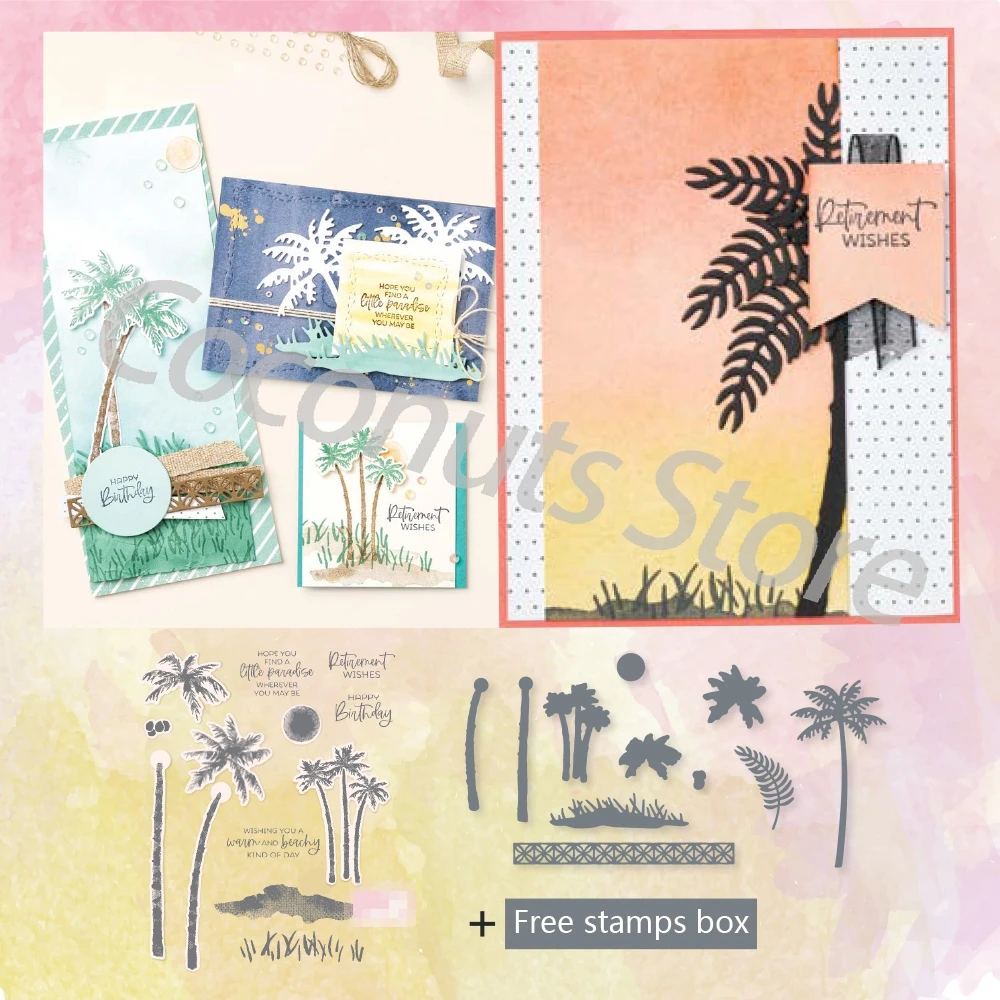 Трафареты и штампы с тропическими деревьями для металлических вырезов | Дом сад