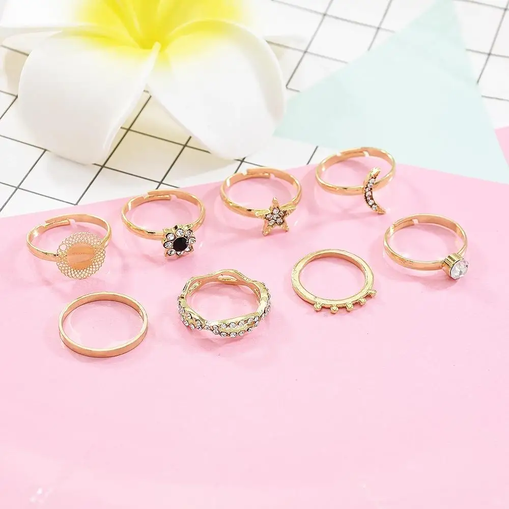 8 шт./компл. модное богемное винтажное цыганское кольцо на палец в винтажном стиле