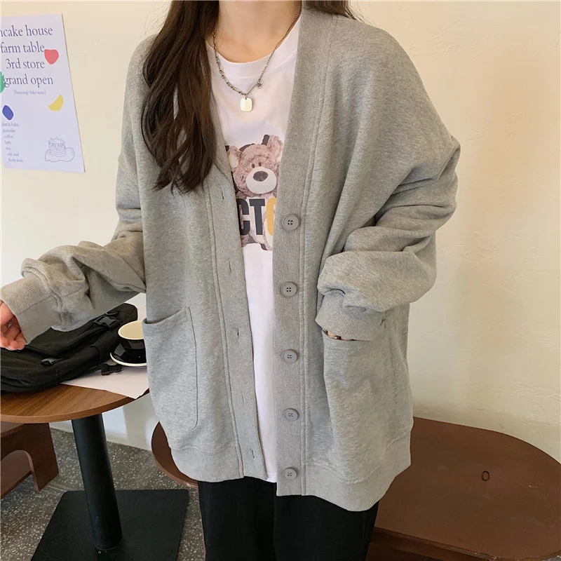 

Кардиган оверсайз, свитер, Женский шикарный стиль, весна и осень, тонкая свободная бейсбольная куртка