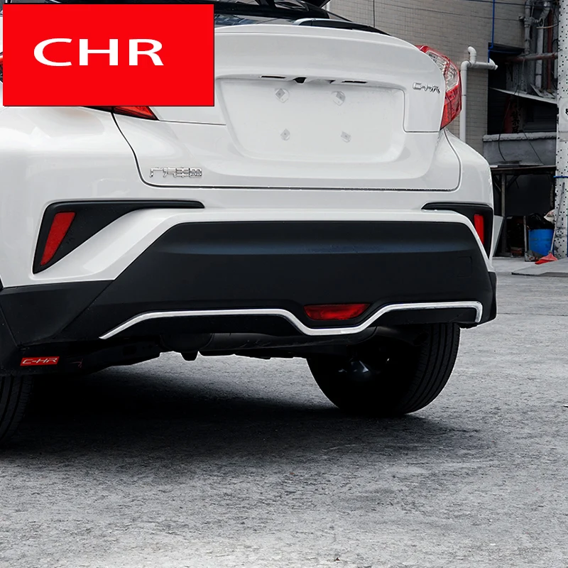 Темно-серый Задняя планка накладка применяется только для Toyota CHR заднего бампера украшения, абс материал яркая полоса C-HR внешняя отделка модификация - Цвет: Темно-серый