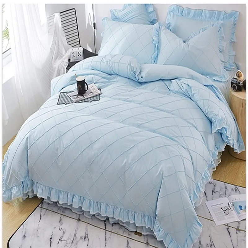 Бесплатная доставка партиями по 4 шт. Чистый хлопок постельное белье с оборками в