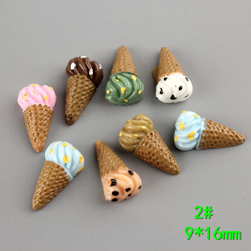 2 random color 20 шт. мини канифольное мороженое с плоской задней частью кабошон моделирование Искусственные продукты телефон деко части DIY украшения для скрапбукинга Кабошоны - Цвет: 2 random color