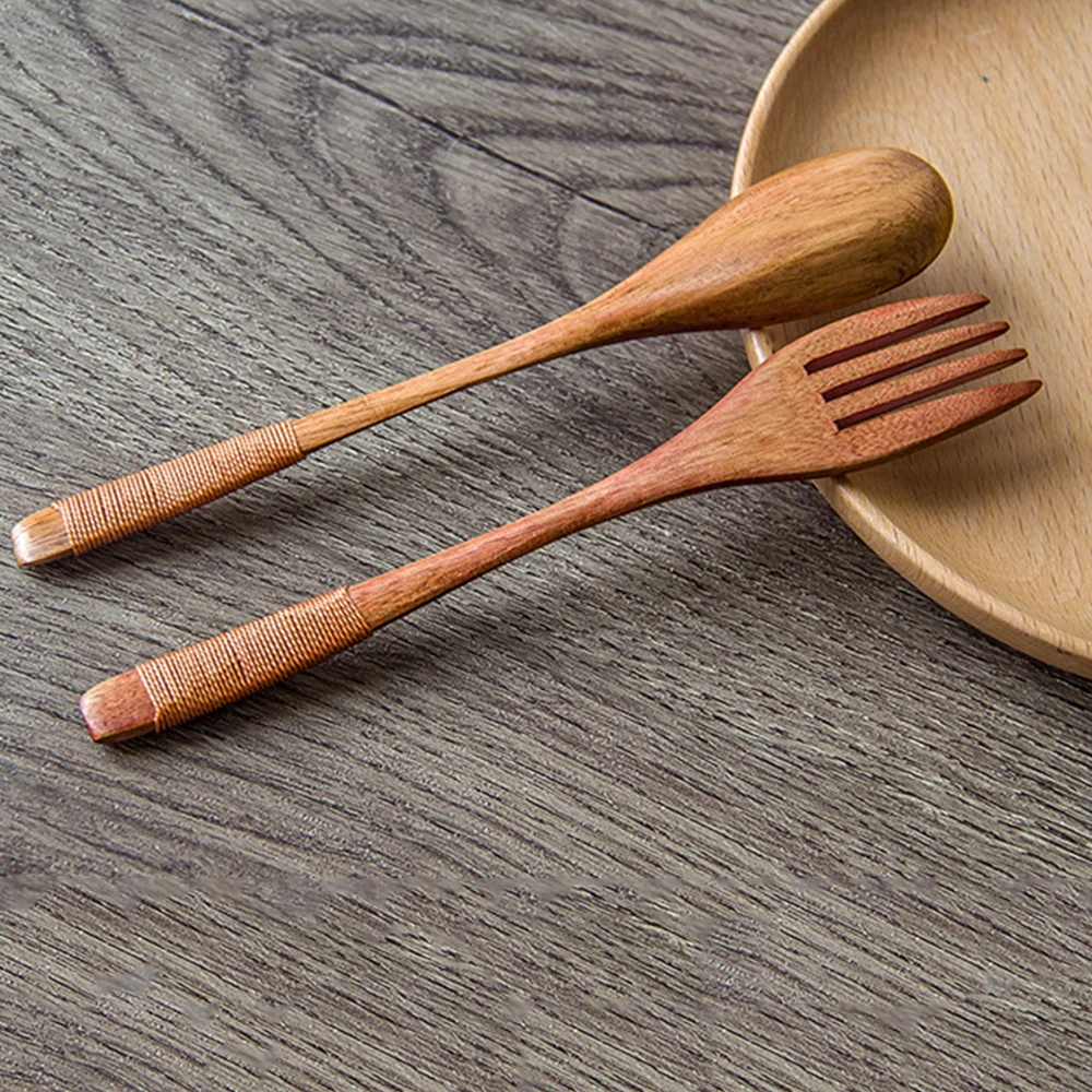 Деревянная посуда для путешествий кемпинга пикника столовая вилка в японском