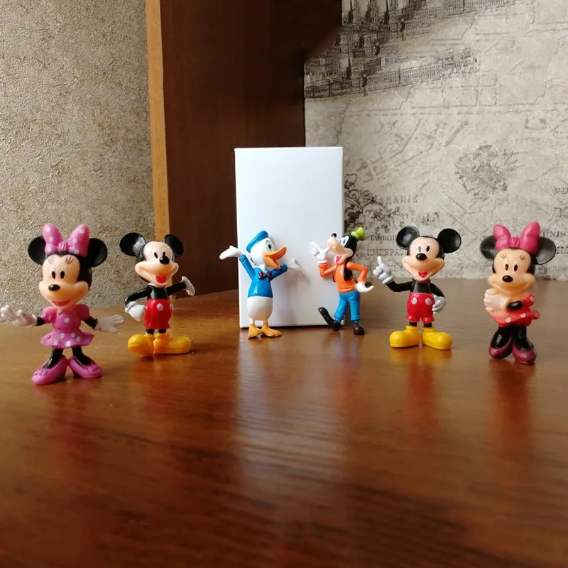 6 шт. фигурки Диснея Микки Маус Минни клубный дом вечерние украшения для торта ПВХ