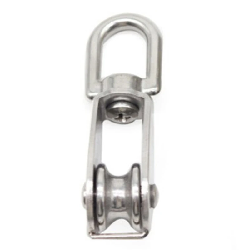 

Stainless Steel Pulley Single Wheel Swivel Lifting Rope Pulley Metal Sheave Bearing Lifting Wheel Tools
