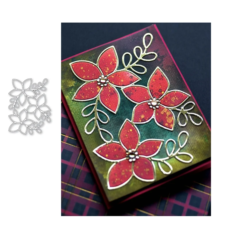 

Blooming Flowers Leaves Mold Metal Cutting Dies for Scrapbooking Card Make Stencil Craft Mould Model Decor Template Decoration