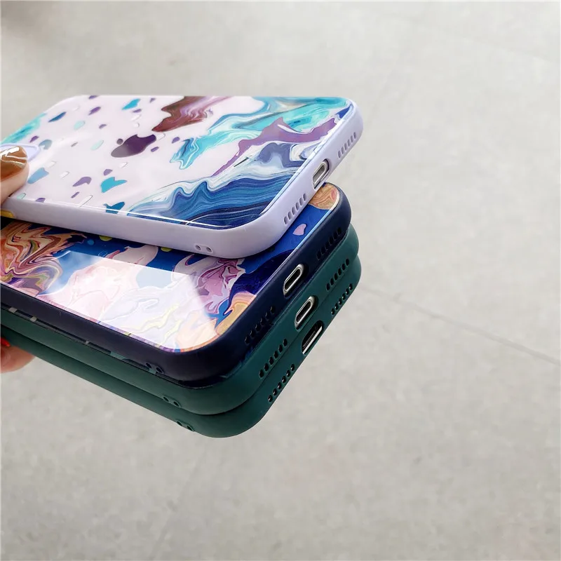 

Fashion Watercolor Anti-fall Protective Cover Hard Shell Capa Phone Case For iPhone 12 MiNi 11 Pro XS MAX XR X SE2 2020 8 7 Plus