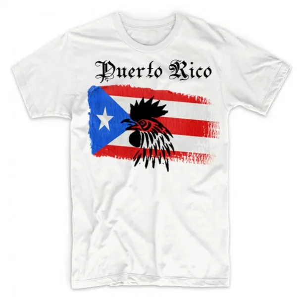 

Fashion Puerto Rican Day Parade Taino Rooster Flag T-Shirt. Summer Cotton Short Sleeve O-Neck Mens T Shirt New S-3XL