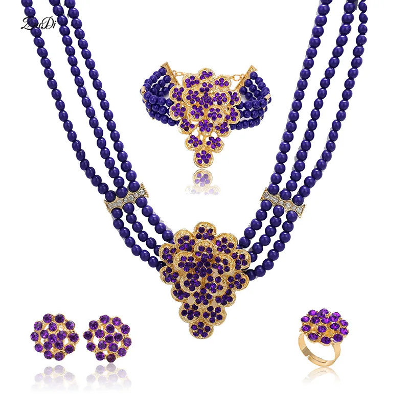 

ZuoDi African Jewelry Sets Gold Color Nigerian Wedding For Women Crystal Jewelry Wedding Bridal Jewelry Set Wedding Accessories