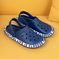 new summer mens and womens hole shoes high quality fashion couple outdoor beach sandals edging letters dual purpose shoes