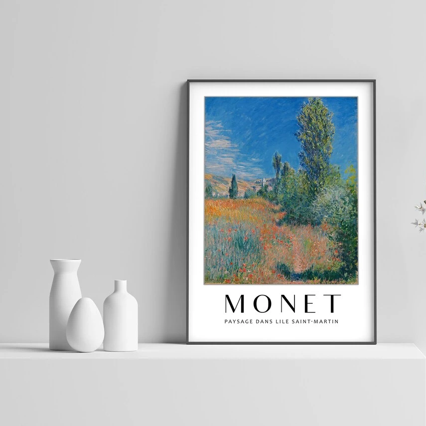 

Wall Art Paysage Dans Lile Saint-Martin Poster HD Print Monet Canvas Painting Home Decor For Living Room Abstract Pictures Frame