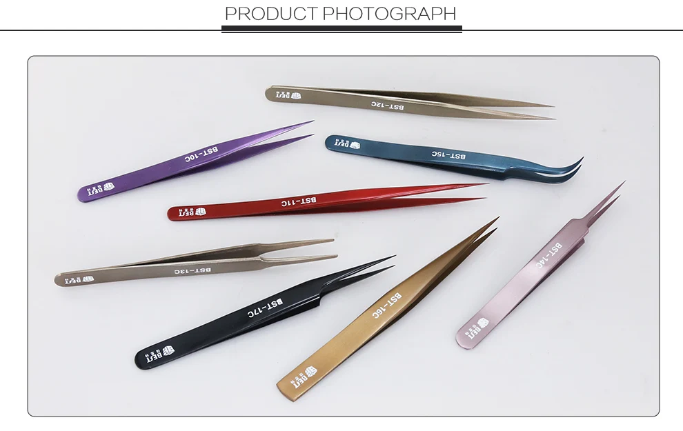 Пинцет для наращивания ресниц лучшие красочные из нержавеющей стали