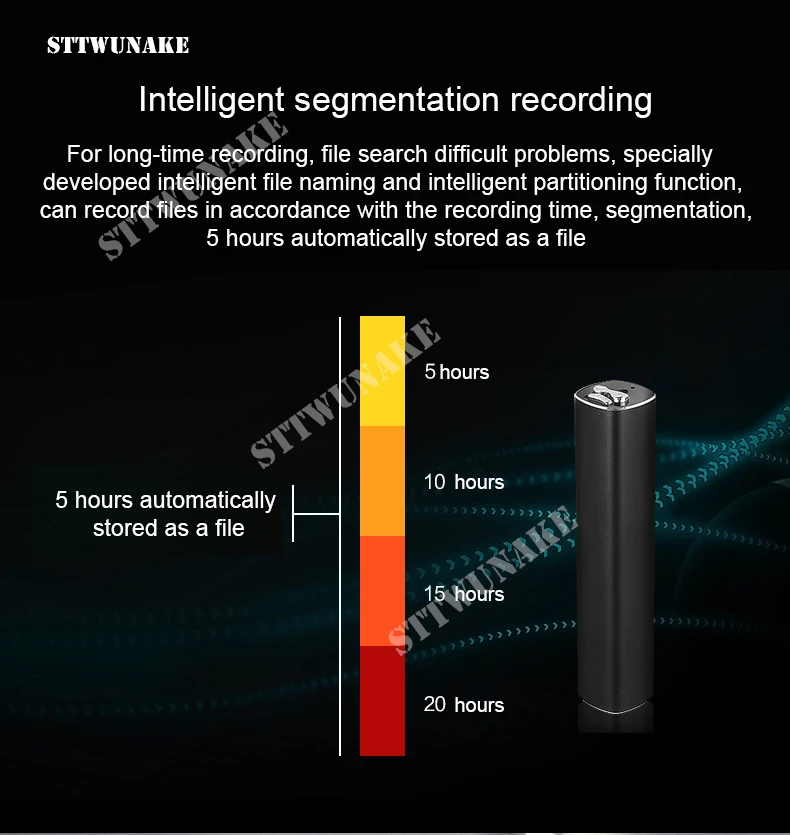 STTWUNAKE диктофон 600 часов записи Магнитный звук диктофон аудио мини usb Профессиональный цифровой микро-накопитель
