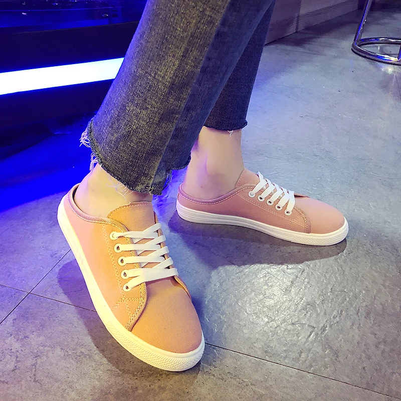 Повседневная парусиновая обувь для женщин Новинка 2020 года модные однотонные