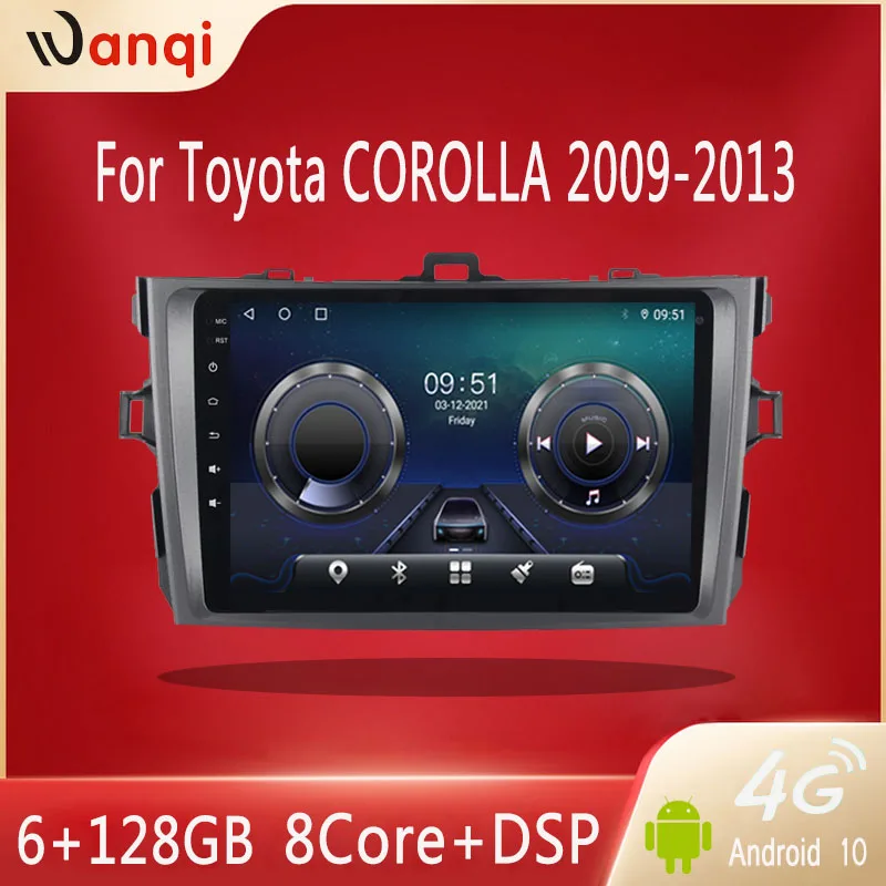 

6+128GB Car GPS Multimedia Radio Player Android10.0 9-inch 2Din Stereo Navigation for Toyota Corolla 2009 2010 2011 2012 2013