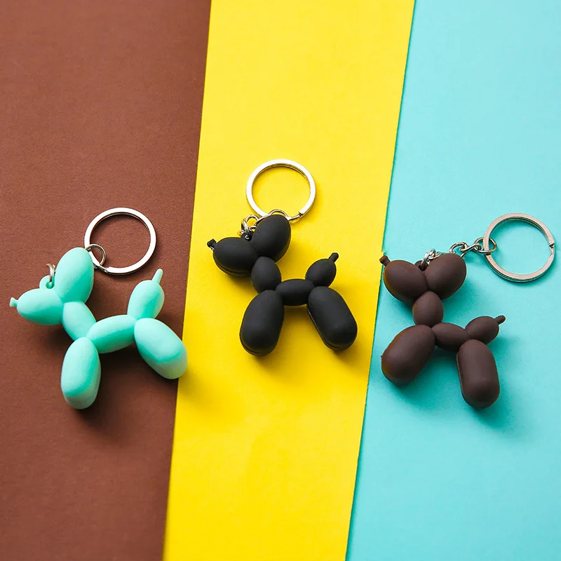 3Color Cartoon Balloon Dog Keyring Nice Gift 1Pcs Soft Rubber PVC Stereo Keychain DIY Pendant Car Interior Korean Style | Дом и сад