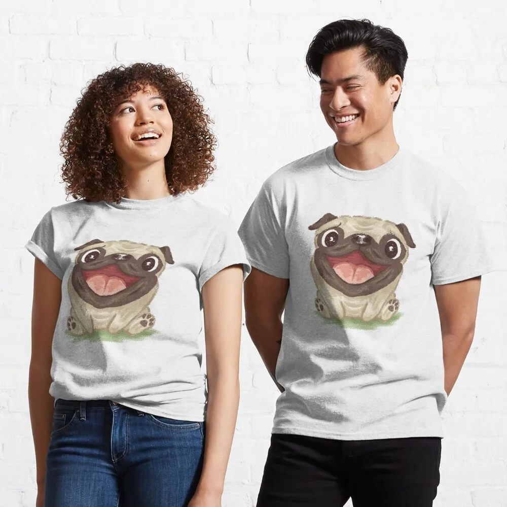 

Женская Классическая Футболка Happy Pug