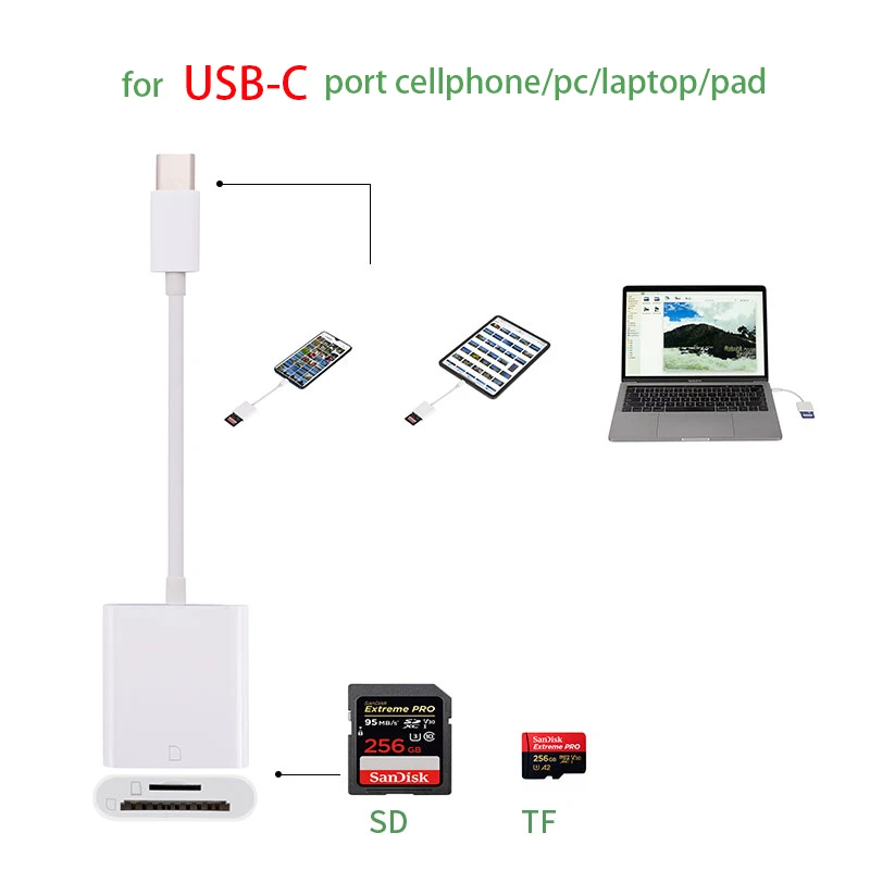 USB3.0 передача OTG телефон Aux адаптер USB C Тип для TF SD 2 в 1 кардридер Redmi note 8 pro Google pixel One