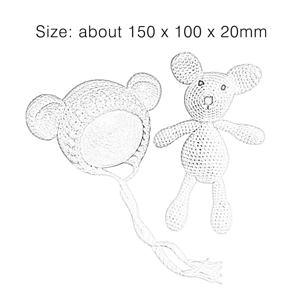 

Lovely Infant Baby Knitting Crochet Beanies Hat with Doll Toy Set Newborn Baby Boy Girl Photography Prop Outfit Clothes Costume