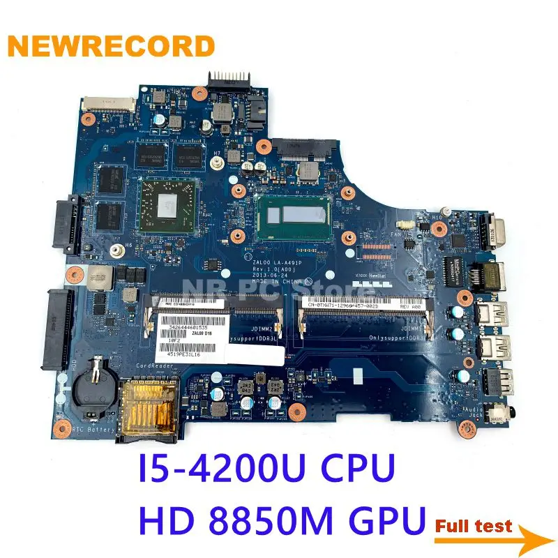 

NEWRECORD For ZAL00 LA-A491P CN-0TXW71 0TXW71 Dell Latitude 3540 laptop motherboard SR170 I5-4200U CPU HD 8850M GPU full test