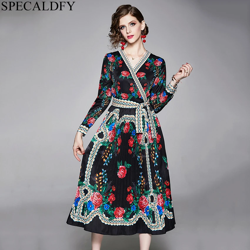 Женское винтажное платье с цветочным принтом дизайнерское подиумное макси в