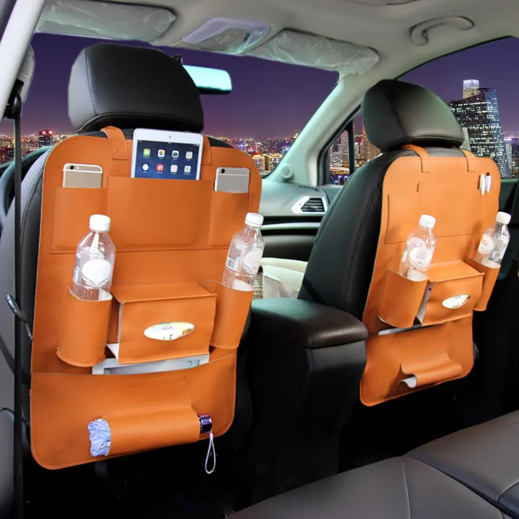

Car Seat back Storage Organizer Interior Multi-Use Bag Accessory New Brown
