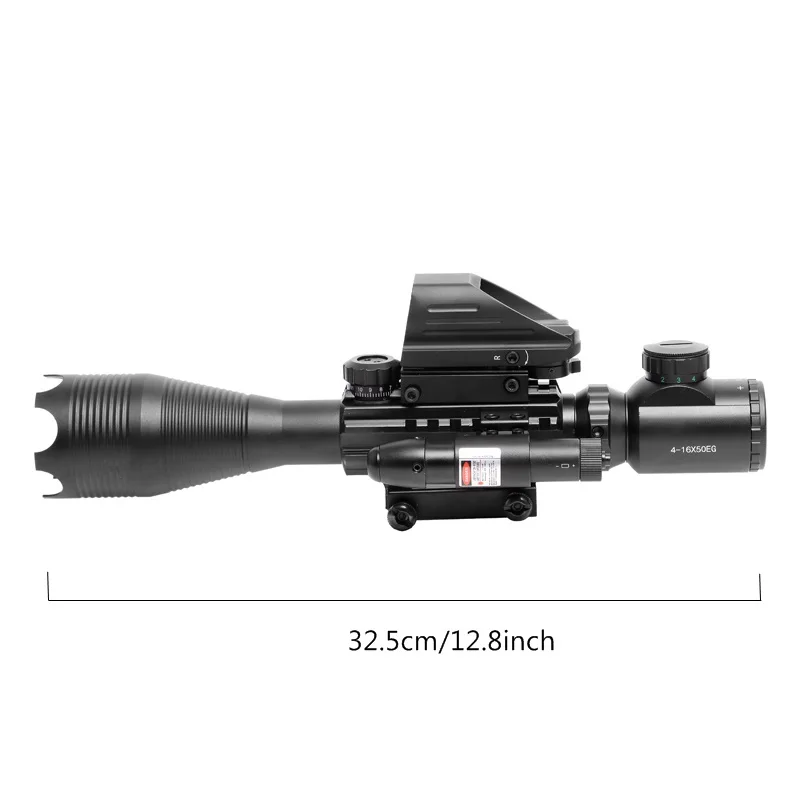 4-16X50 EG Red Green Illuminated Rifle Scope Tactical Air Gun Dot Laser Sight Holographic Optics | Спорт и развлечения