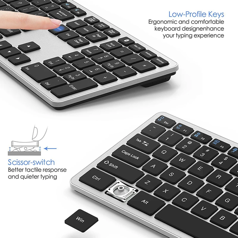 SeenDa Bluetooth keyboard Full-Size Wireless Keyboard for Ipad Laptop Table 109-button multi-pairing | Компьютеры и офис