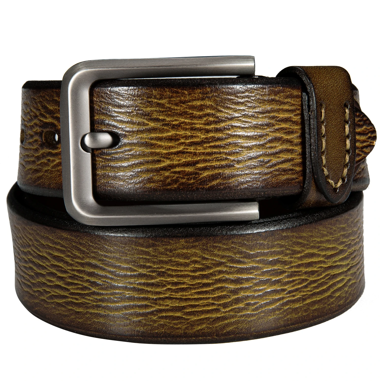 Ремень мужской из натуральной бычьей кожи с пряжкой в стиле ретро | Аксессуары