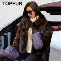 topfur 2021 new fashion winter female short coats full sleeves real fur coat for women natural mink fur coats with lapel collar