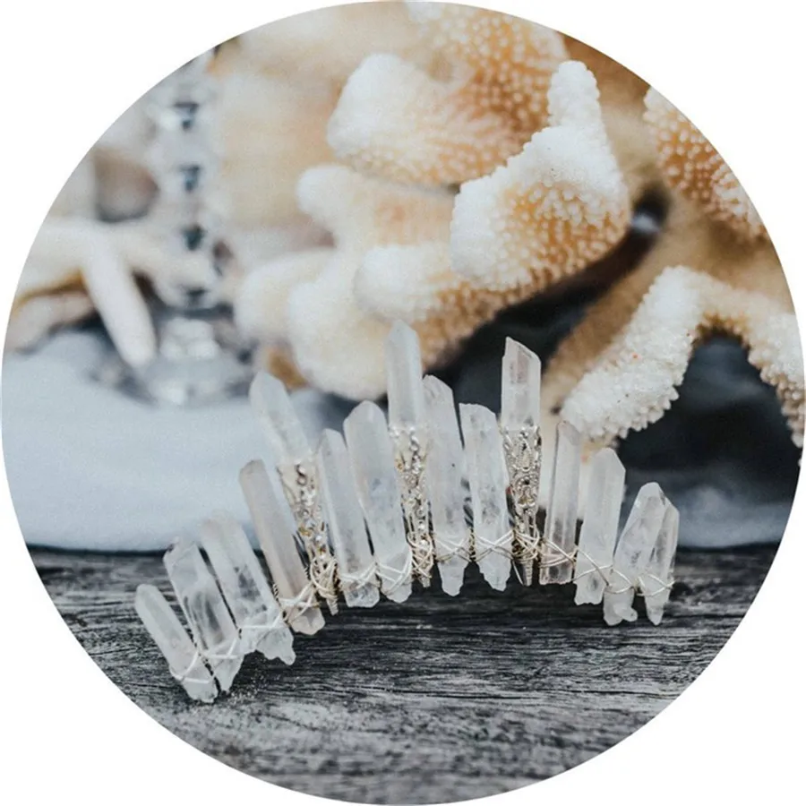 Luxury Natural Crystal Hair Combs Headdress Prom Bridal Wedding Accessories Gold Leaves Jewelry Pins | Украшения и аксессуары