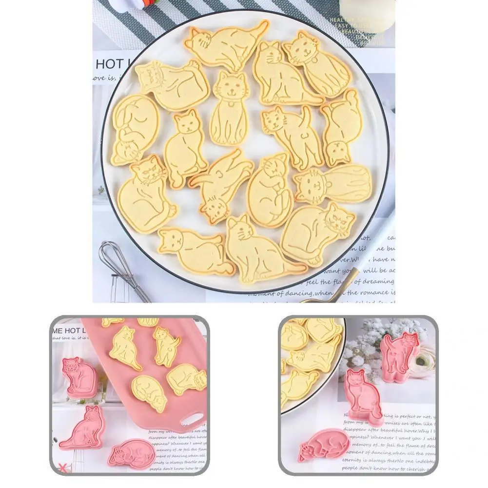 

Reusable 6Pcs/Set Convenient Non-Stick Easy Clean Fandont Mold PP Biscuit Mold Durable for Home