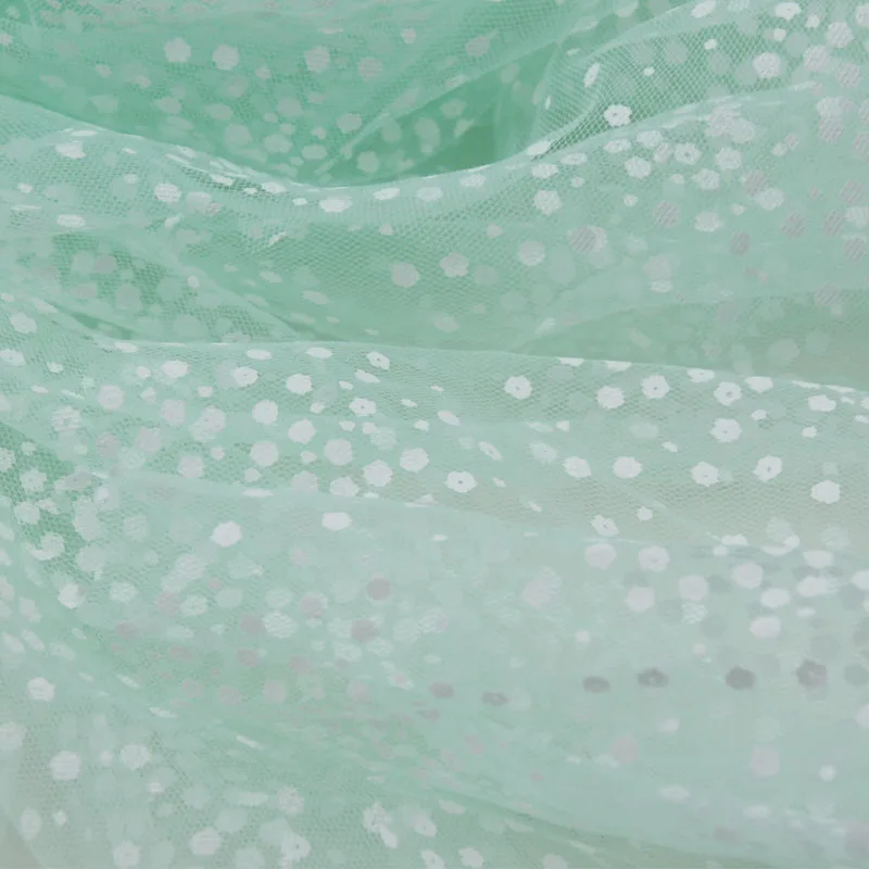 Ширина 150 см тюль ткань печать Снежинка марлевые сетки для дома сада дня рождения