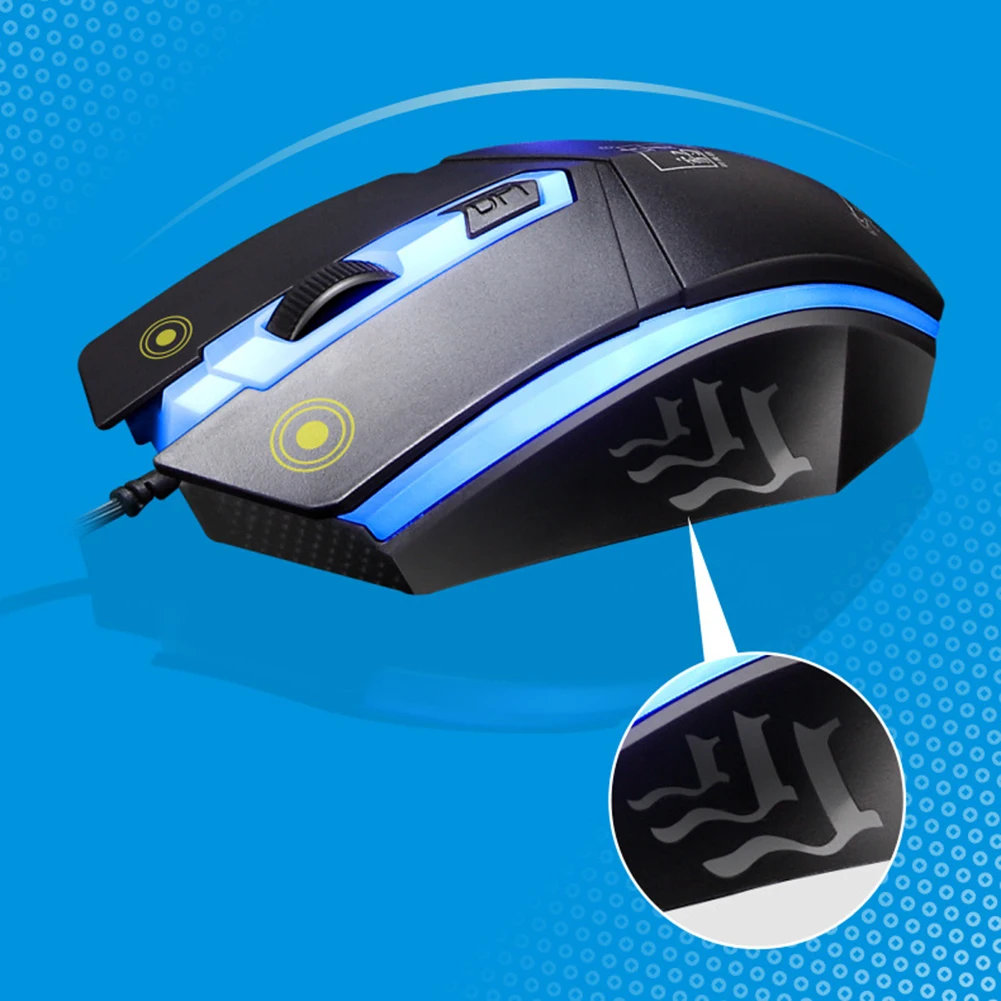 2 шт. эргономичный светодиодный набор проводных игр с подсветкой и клавиатурой |