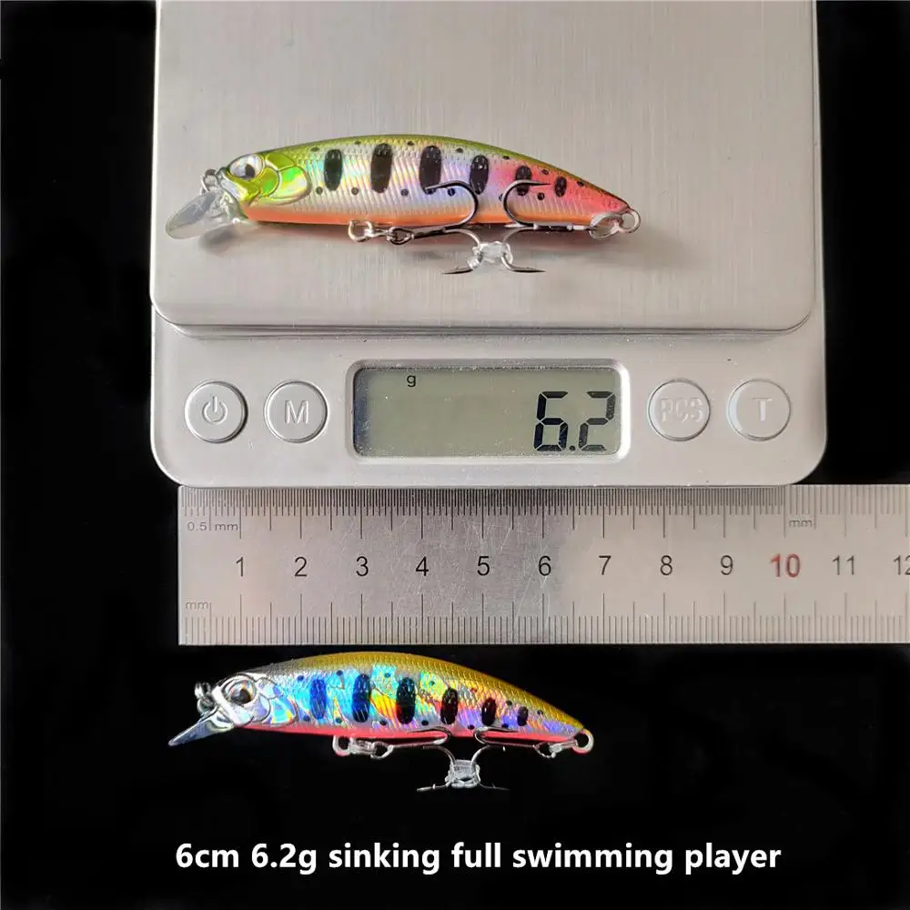 

Tsurinoya 12pcs 60mm 6.1g sinking minnow dw67 new hard professional fishing lure lure pencil wobbler crankbait bass pike lures