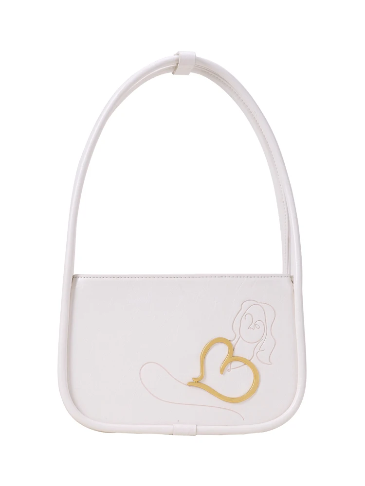 

Embroidery Shoulder Bag Simple Portable Underarm Pack Women 2021 New Summer Fashion All-match Baguette Bag Jlk1