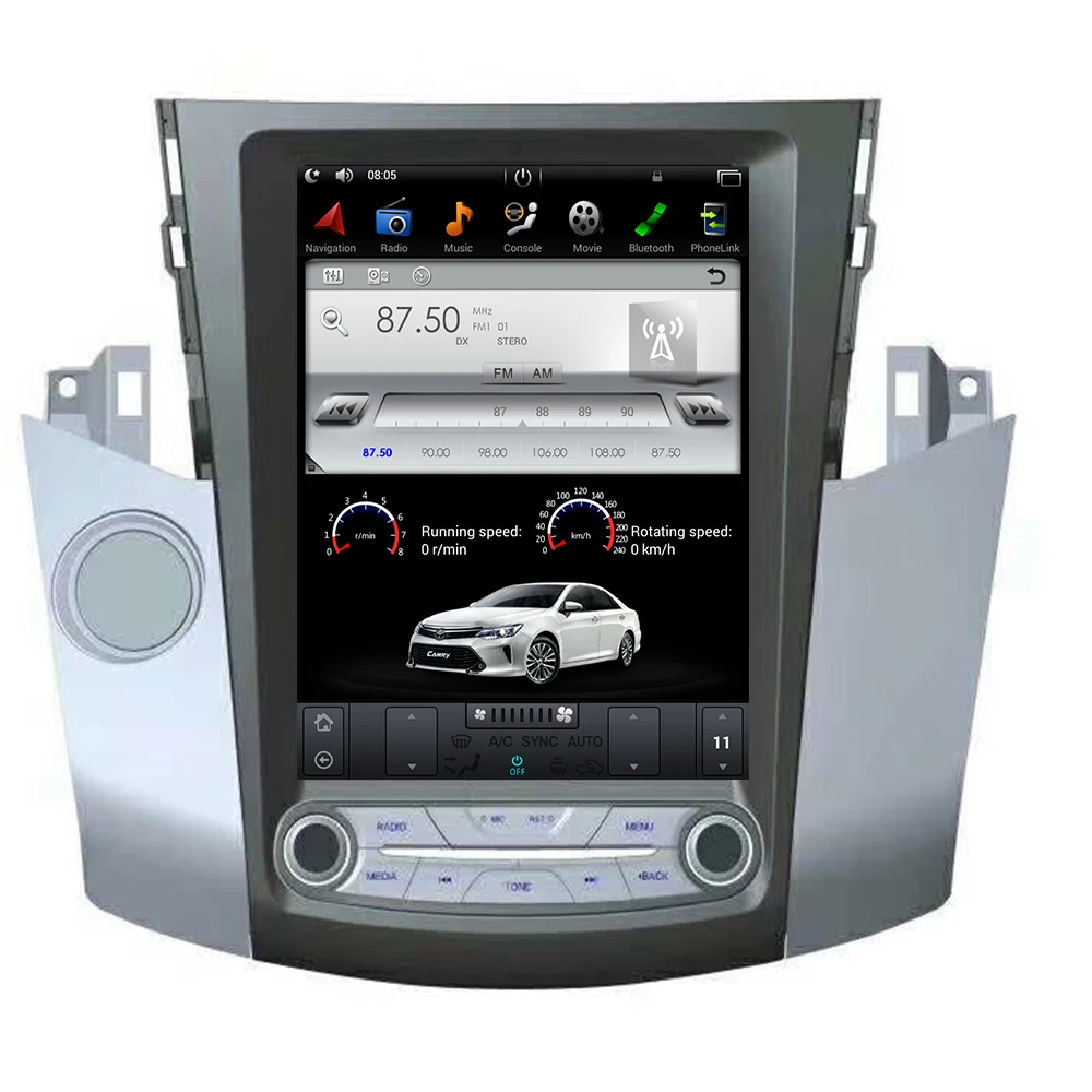 Автомобильный DVD-плеер в стиле Tesla на Android 9 0 без CD GPS-навигация для TOYOTA RAV4 2006-2012