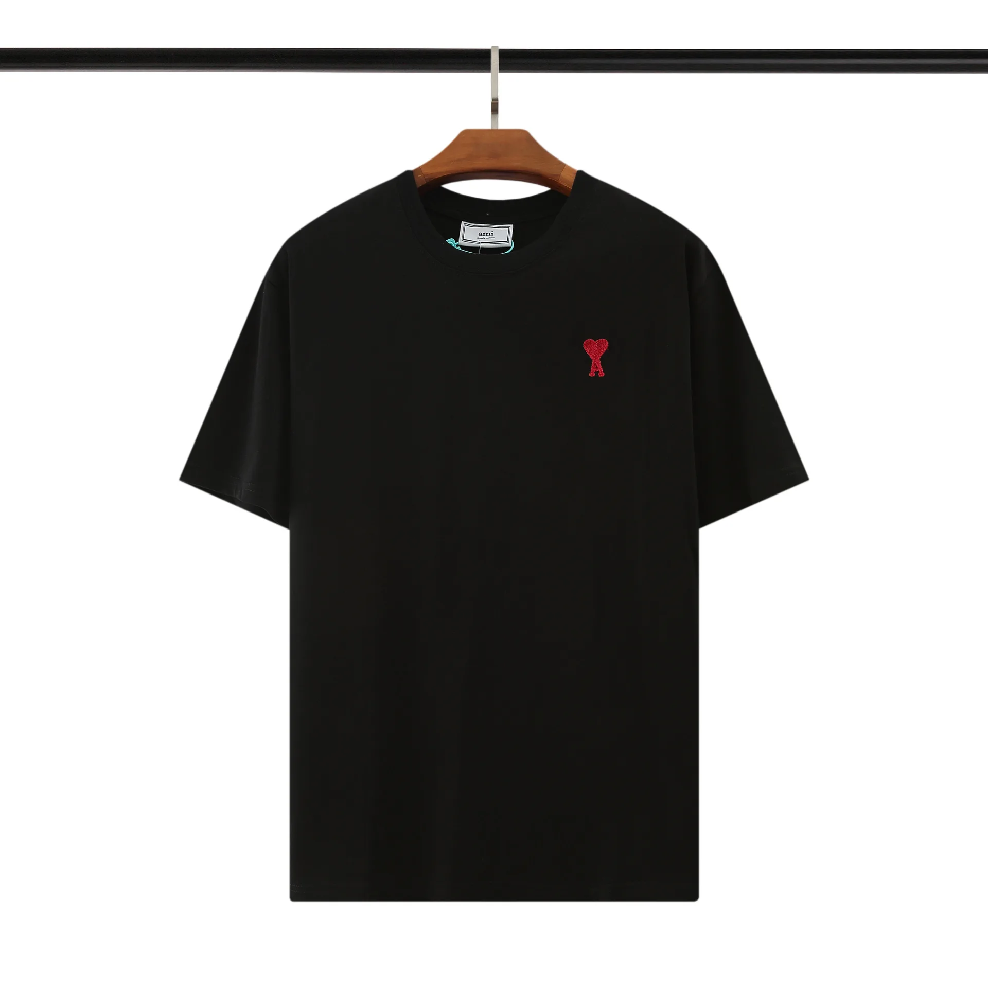 

2021 Ami Paris Summer Men's And Women's Love Knit Logo Comfortable Cotton Short Sleeve T-shirt