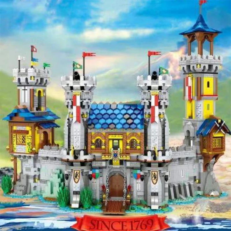 

2022 New MOC Lion Castle Knights Building Blocks Bricks DIY Creative War Siege Games Toys for Kids Christmas Gifts