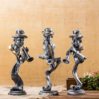 wu chen long abstract band character figurine%c2%a0creative art instrument music figures statue resin craft home decoration r4104