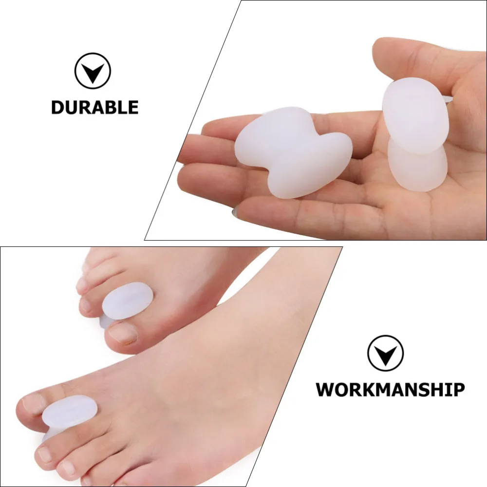 

8Pcs Toe Orthotic Separator Silicone Toe Straightener Toe Outer Appliance White