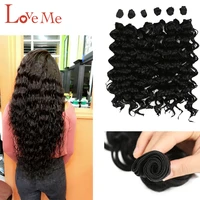 love me brazilian body wave 28 inches hair extensions 6pcslot black blonde ombre deep wave curly synthetic bundles hairpiece
