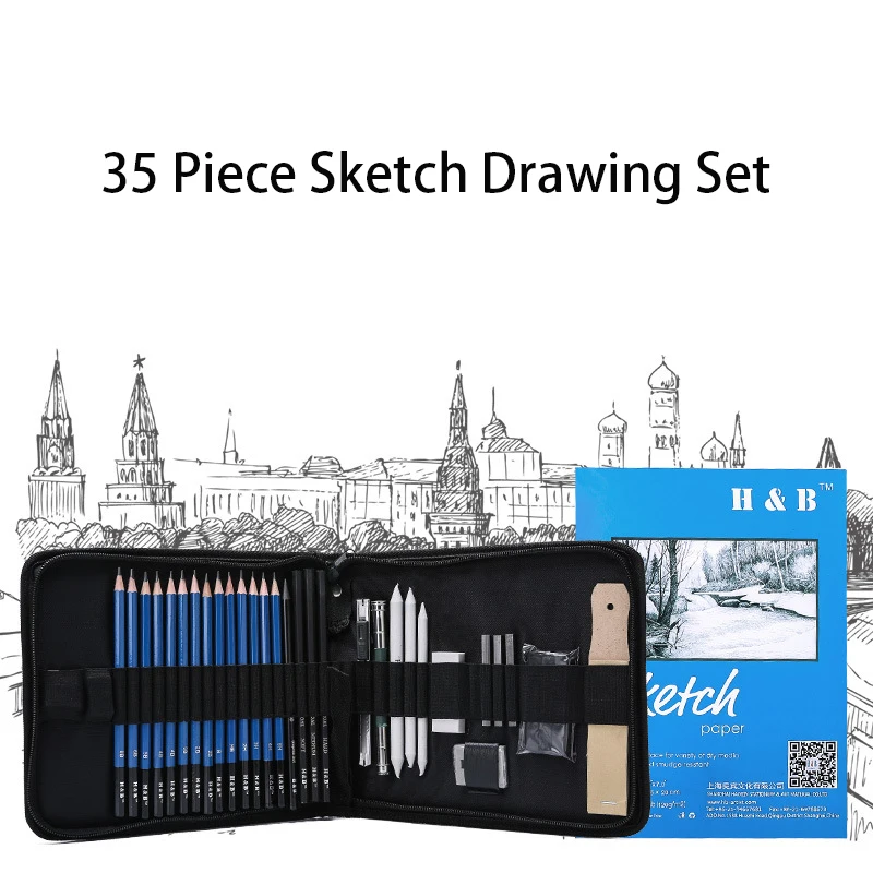 Набор карандашей для рисования из 35 предметов набор Канцтовары товары рукоделия