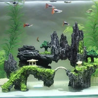 rockery stone fish tank landscaping aquarium decoration simulation water grass landscapings mj070402