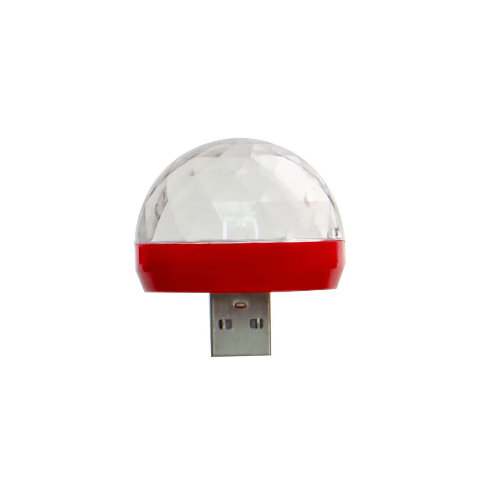 Волшебный шарик Usb Свет Мини диско сценический эффект лампа контроль звука RGB портативный проектор USB хрустальная лампа для мобильного телефона - Цвет: Красный