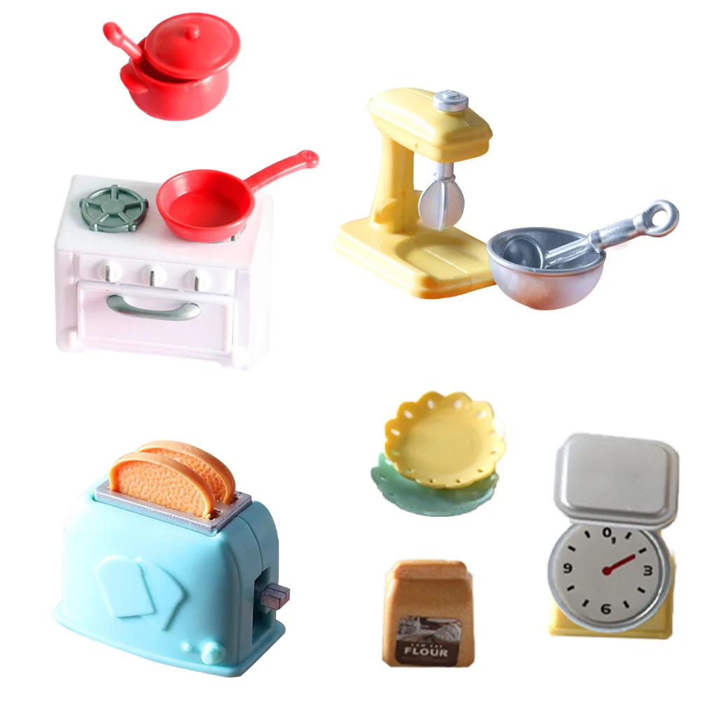 Electrodom&eacute;sticos de cocina para casa de mu&ntilde;ecas, Mini mezclador de olla, accesorios de utensilios de cocina, 1:12-5
