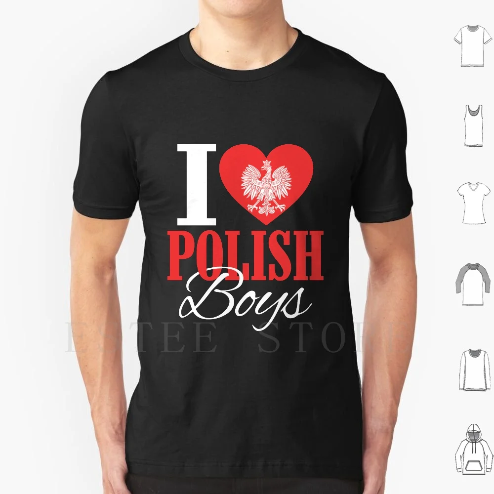 

Футболка с надписью «I Love польский Boys», Хлопковая мужская рубашка с принтом «сделай сам» для польской жены, польской жены, парня, польской де...