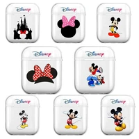 disney mickey soft silicone cases for airpods 12 protective bluetooth wireless earphone cover for air pods charging box bags